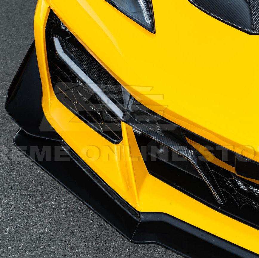 Corvette C8 Z06 / E-Ray DRY CARBON FIBER Front Splitter & Canards [Z07 Extended Package]