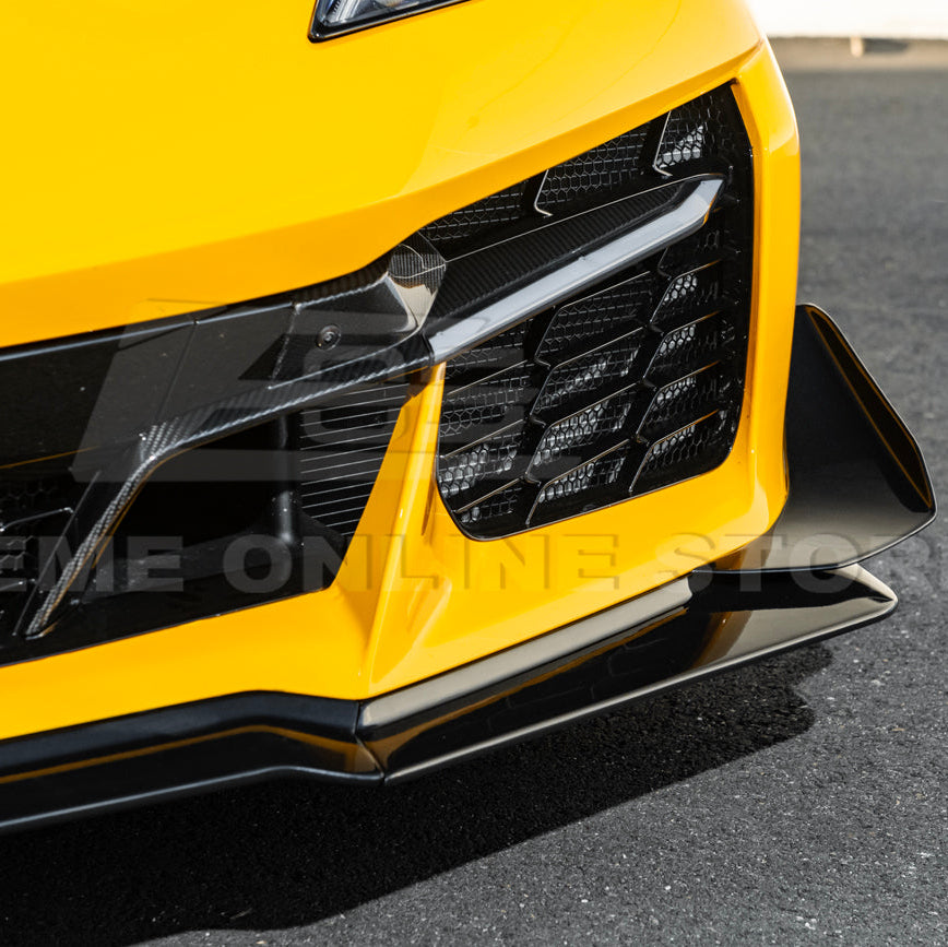 Corvette C8 Z06 / E-Ray DRY CARBON FIBER Front Splitter & Canards [Z07 Extended Package]