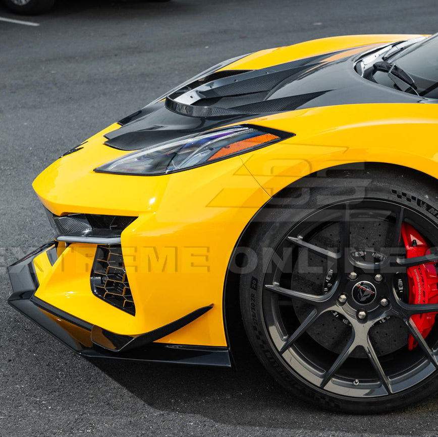 Corvette C8 Z06 / E-Ray DRY CARBON FIBER Front Splitter & Canards [Z07 Extended Package]