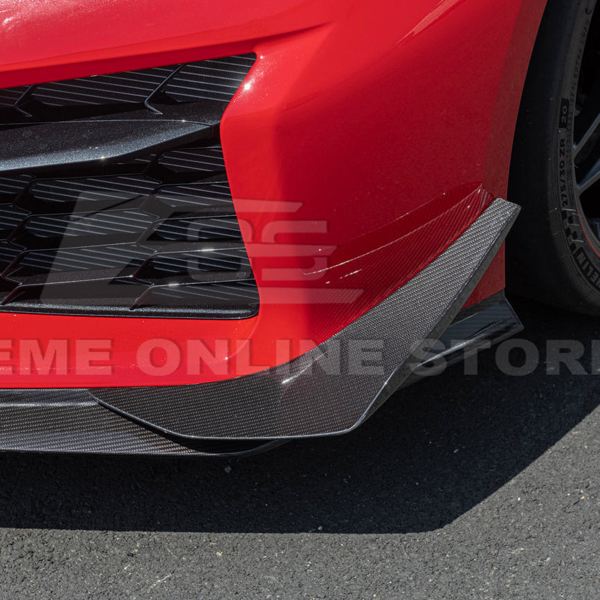 Chevrolet Corvette C8 Z06 / E-Ray DRY CARBON FIBER Front Side Canards