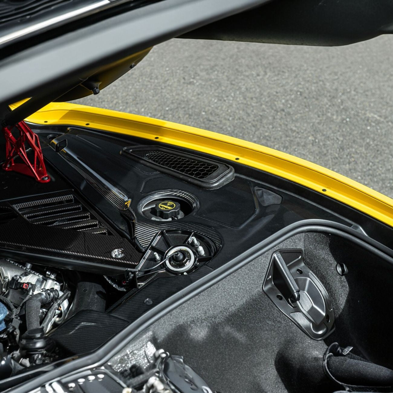 Corvette C8 Carbon Fiber 3-Piece Rear Engine Bay Cover Overlay Panel Set