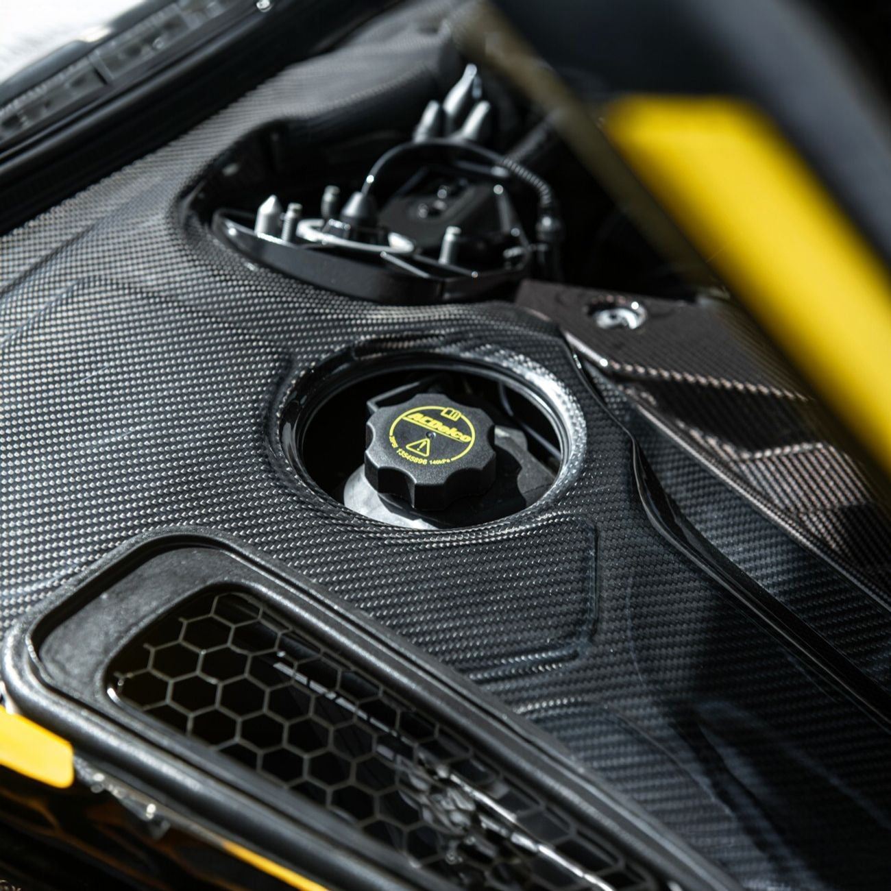 Corvette C8 Carbon Fiber 3-Piece Rear Engine Bay Cover Overlay Panel Set