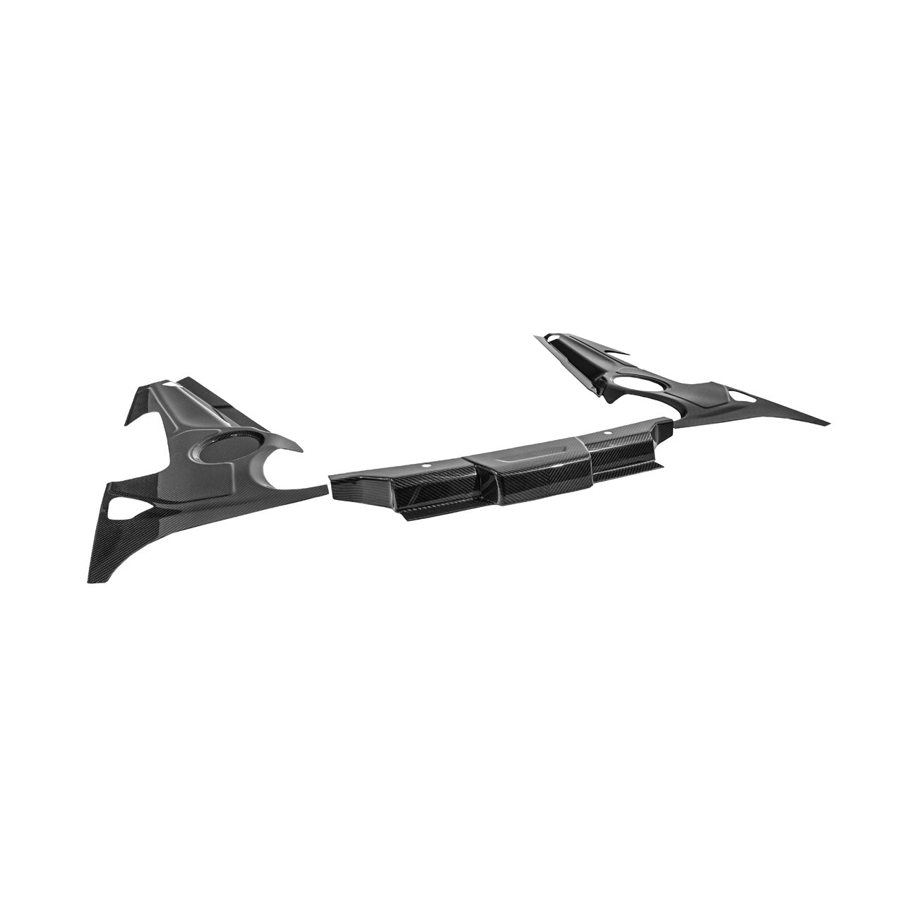 Corvette C8 Carbon Fiber 3-Piece Rear Engine Bay Cover Overlay Panel Set
