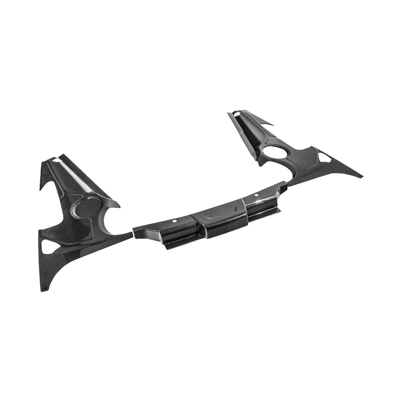 Corvette C8 Carbon Fiber 3-Piece Rear Engine Bay Cover Overlay Panel Set