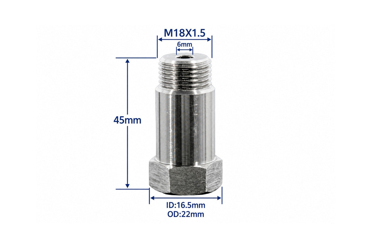 EOS Exhaust Straight O2 Oxygen Sensor Spacer Adapter