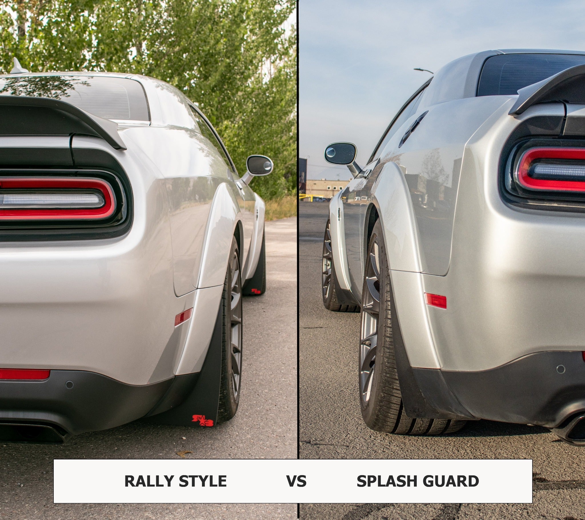 Dodge Challenger Widebody 2018-2023 Rally Mud Flaps