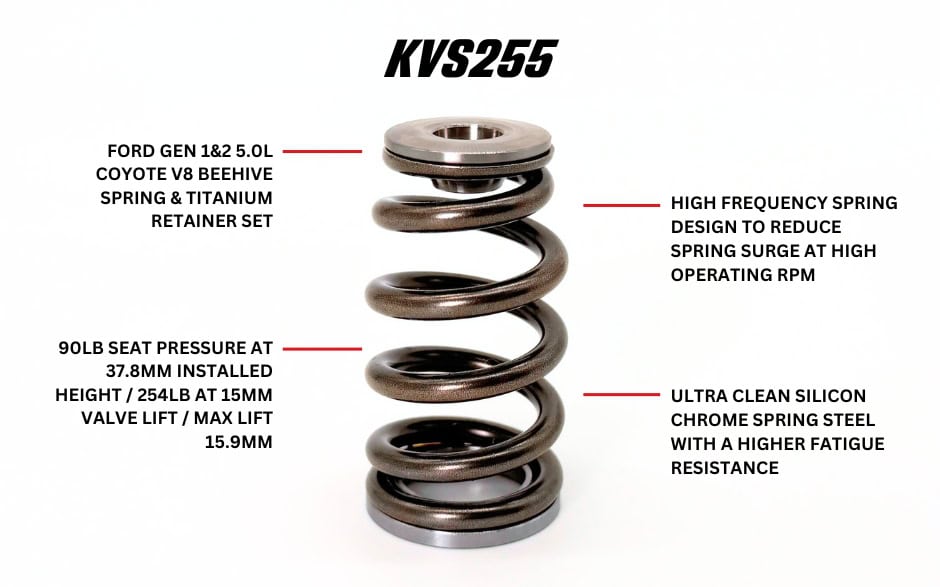 Ford Gen 1&2, 5.0 Litre Coyote V8 Beehive Valve Spring Set
