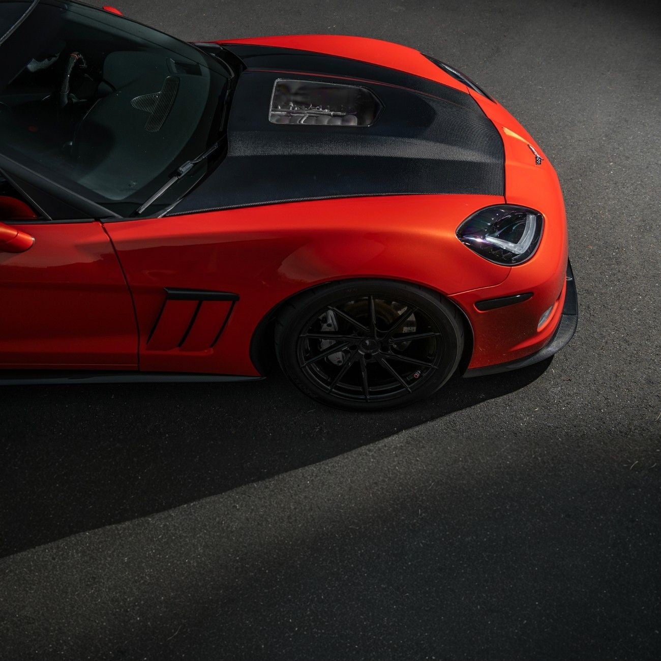 Corvette C6 Carbon Fiber ZR1 Style Replacement Hood Panel Cover