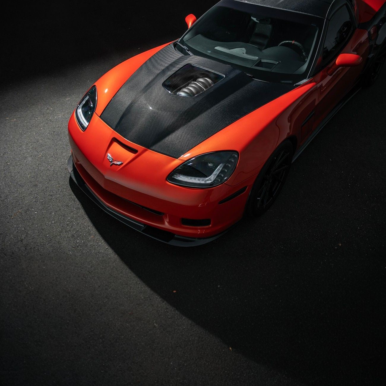 Corvette C6 Carbon Fiber ZR1 Style Replacement Hood Panel Cover