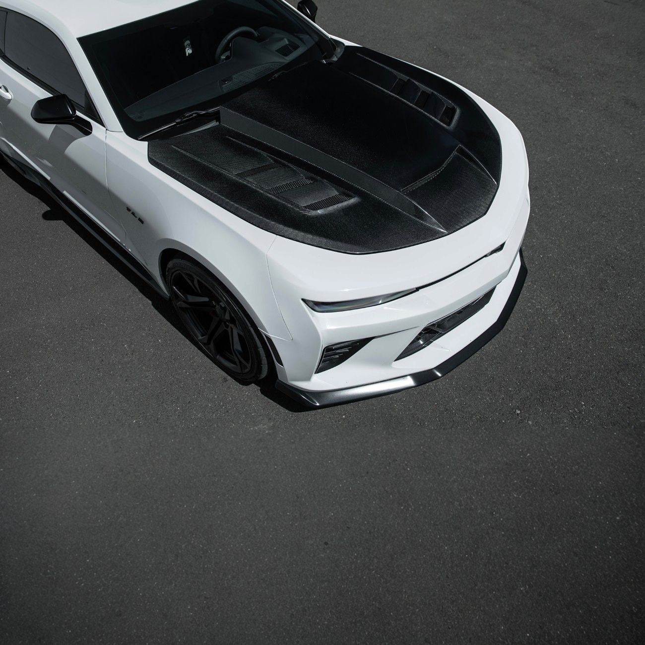 2016-2024 Chevrolet Camaro Carbon Fiber Terminator Style Front Bumper Hood Replacement