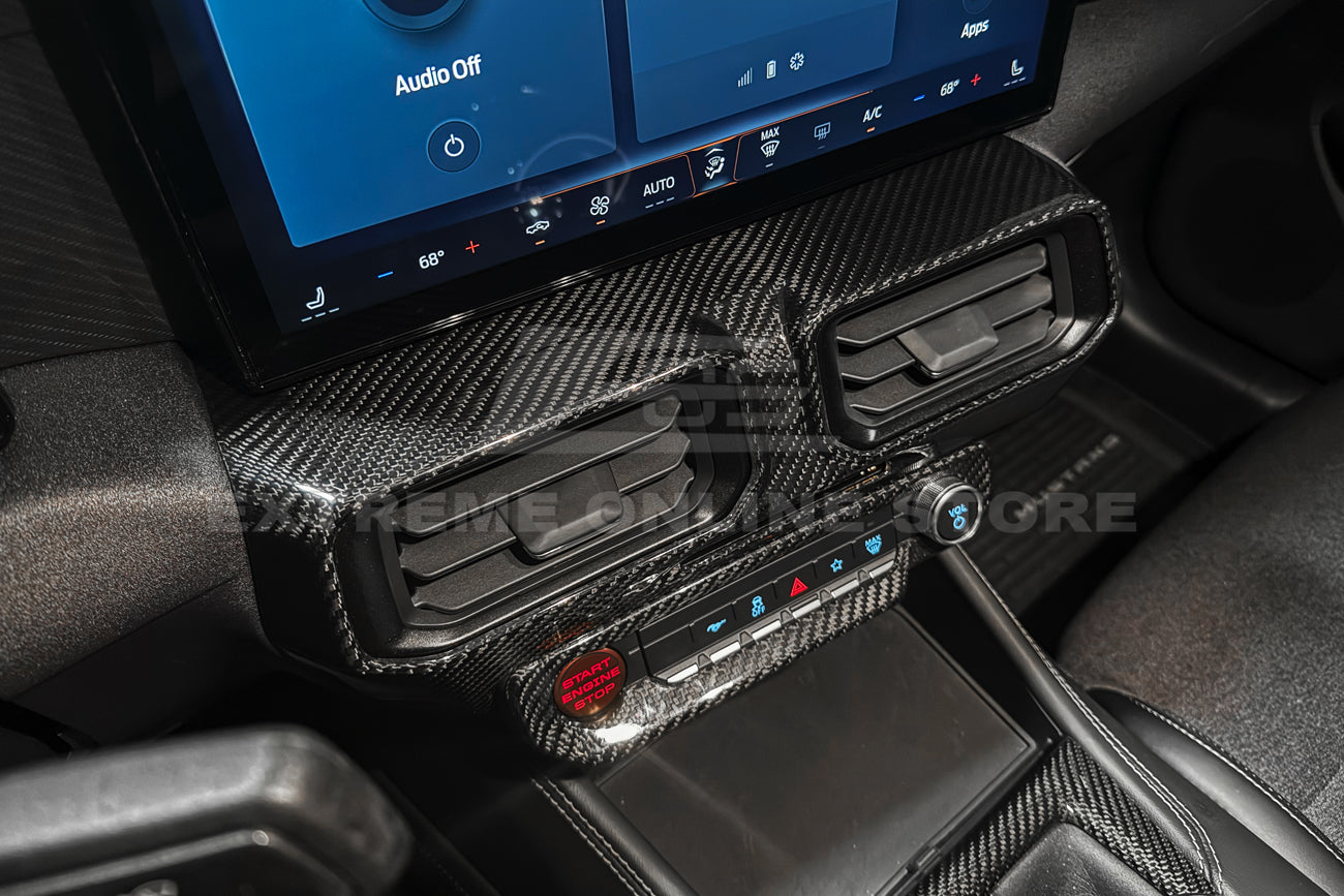 2024-Up Mustang DRY CARBON FIBER AC Outlet Panel Trim