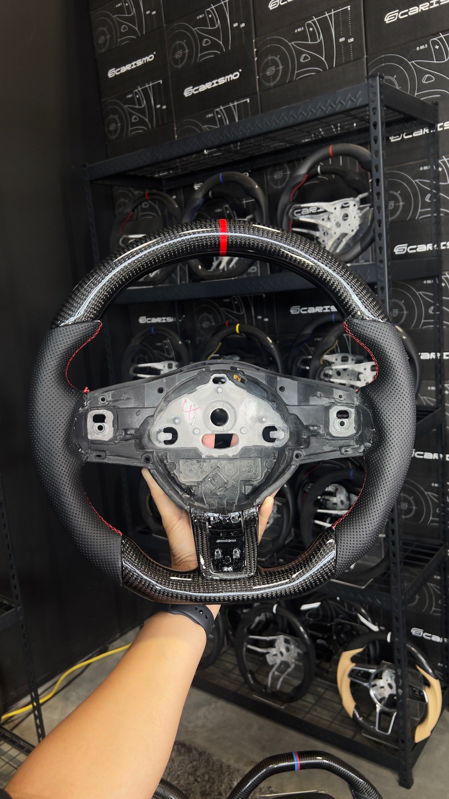 Carismo Steering Wheel For Jaguar F-Type (Pre-Facelift) - Sport - Gloss Carbon - Perforated Leather