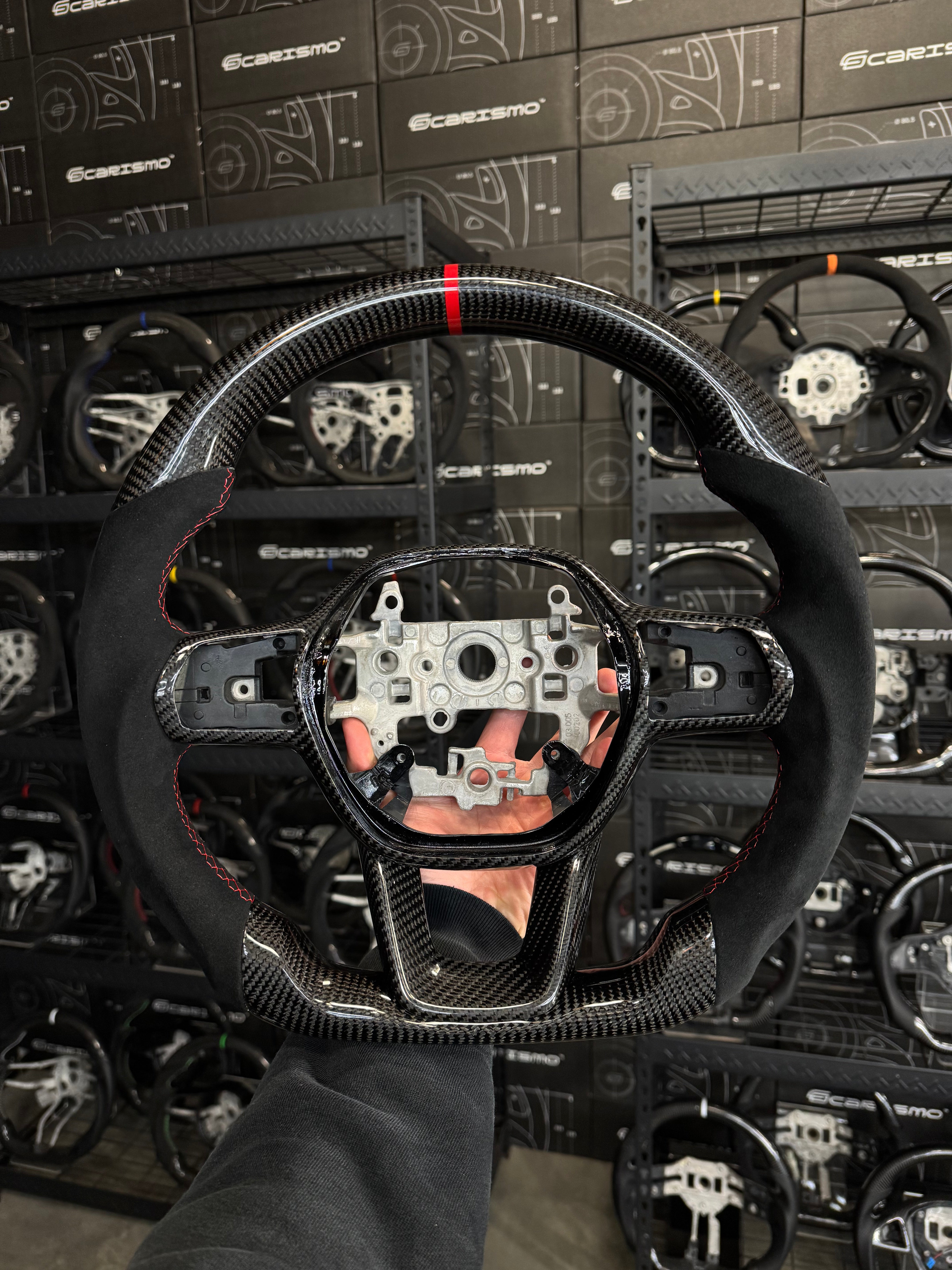 Carismo Steering Wheel For Honda Civic (FE) / Type R (FL5) - Sport - Gloss Carbon - Alcantara