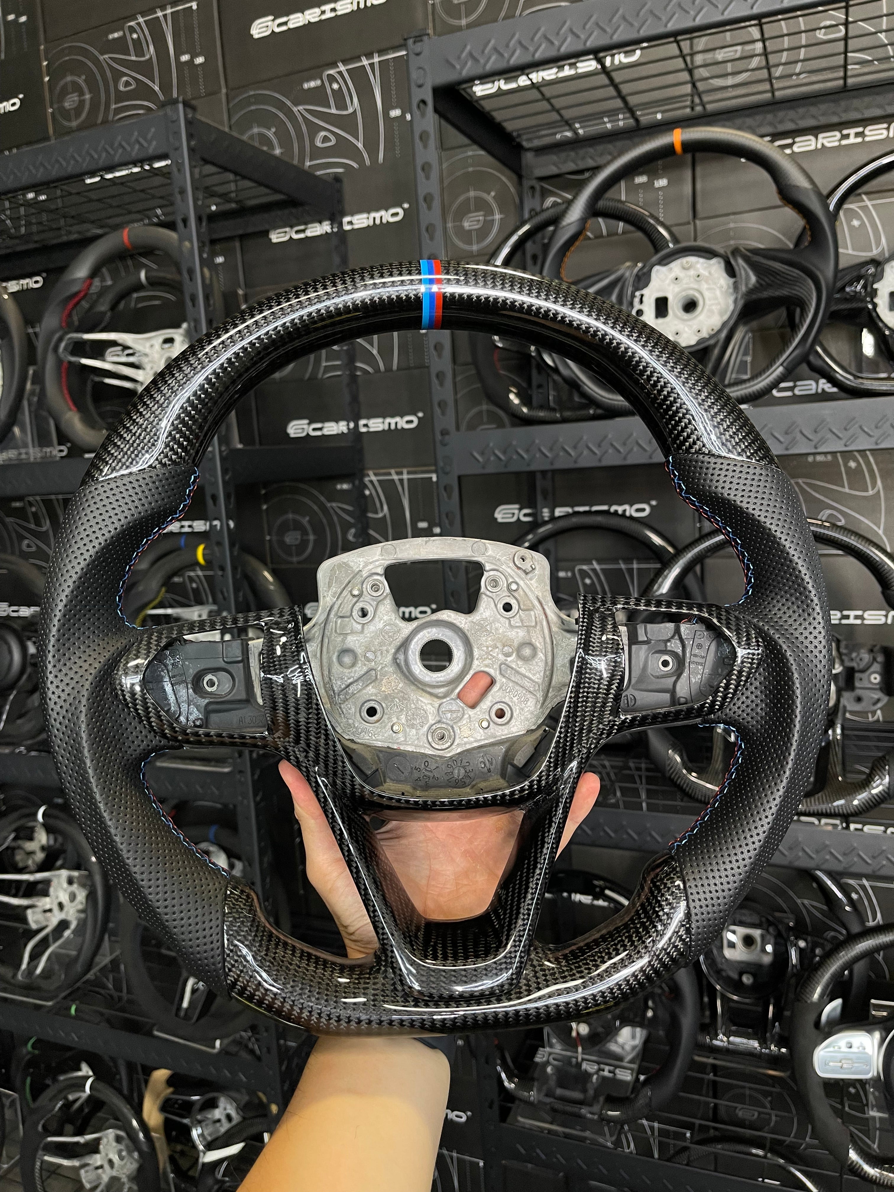Carismo Steering Wheel for BMW i8 - Sport - Gloss Carbon - Perforated Leather