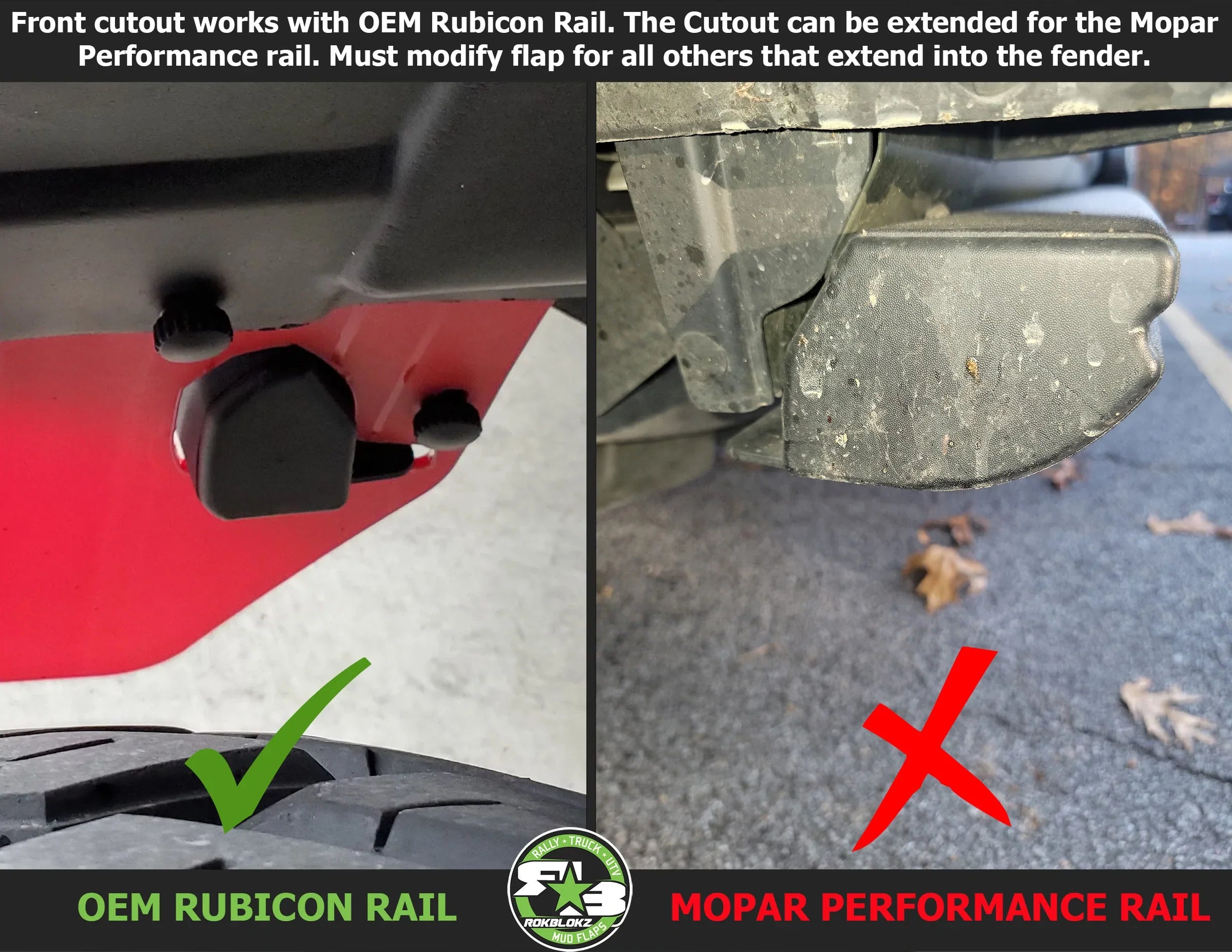 Jeep Wrangler (JL, JLU) 2018+ Quick Release Mud Flaps - HALF KIT