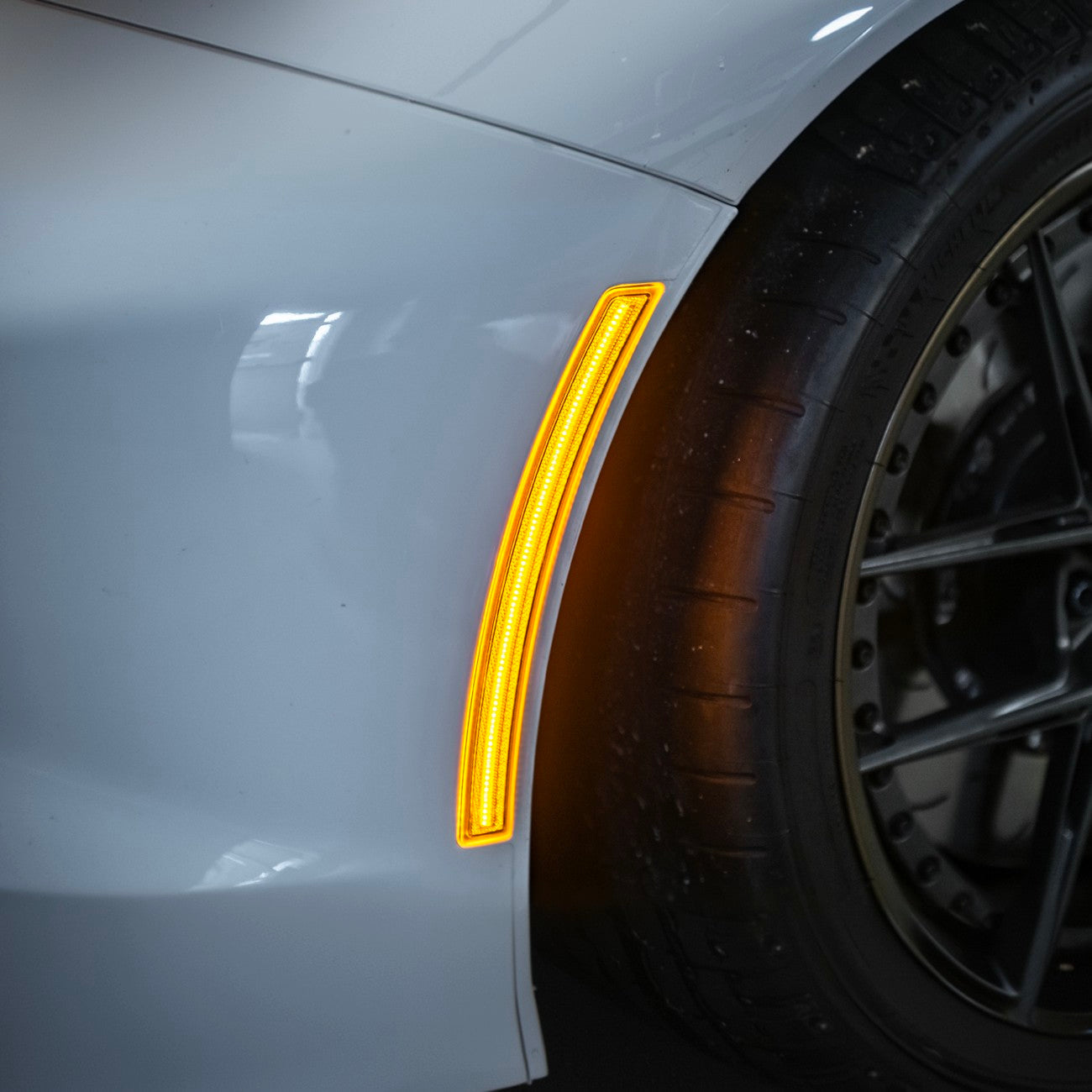 Corvette C7 Factory Style Front LED Clear Lens Amber Side Marker Lights