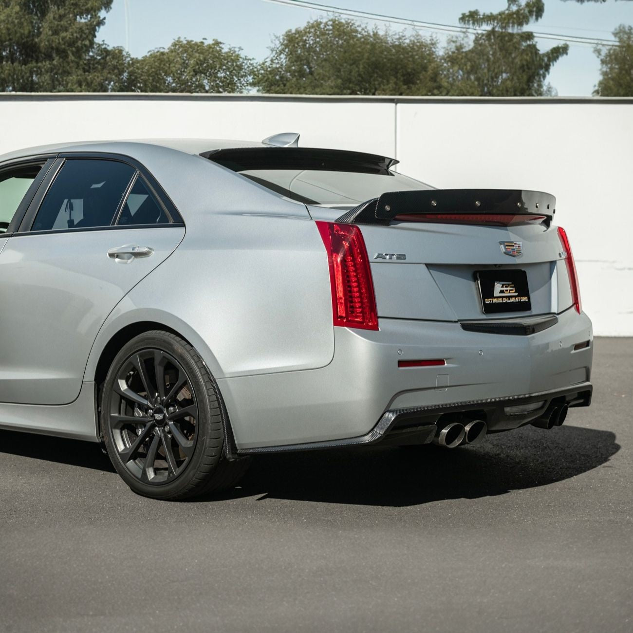 2016-2019 Cadillac ATS-V Dry Carbon Fiber Rear Mud Flaps Splash Guards