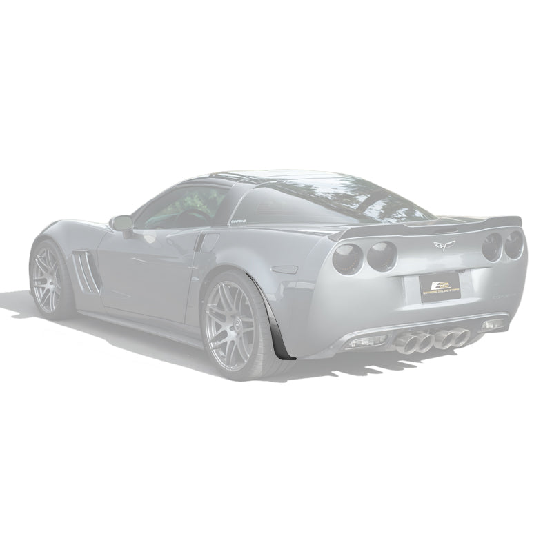 2005-13 Corvette C6 Z06 ZR1 Extended DRY CARBON FIBER Rear Splash Guard Mud Flaps