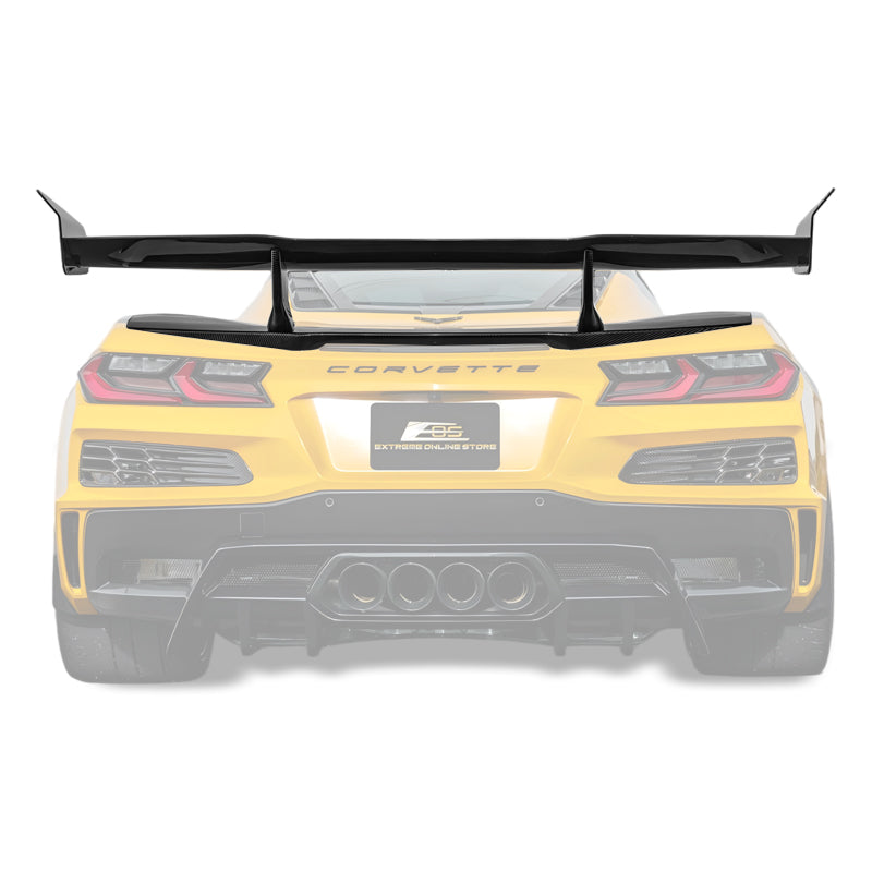 Corvette C8 ZR1 Style DRY CARBON FIBER Rear High Wing Spoiler Bracket