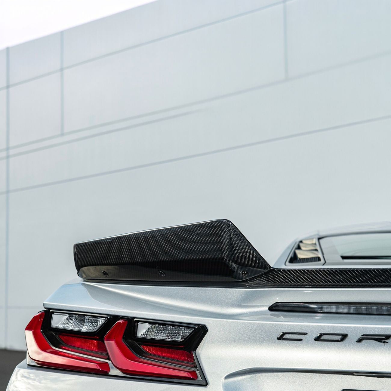 Corvette C8 Carbon Fiber Rear Wing Spoiler with Extended Winglets