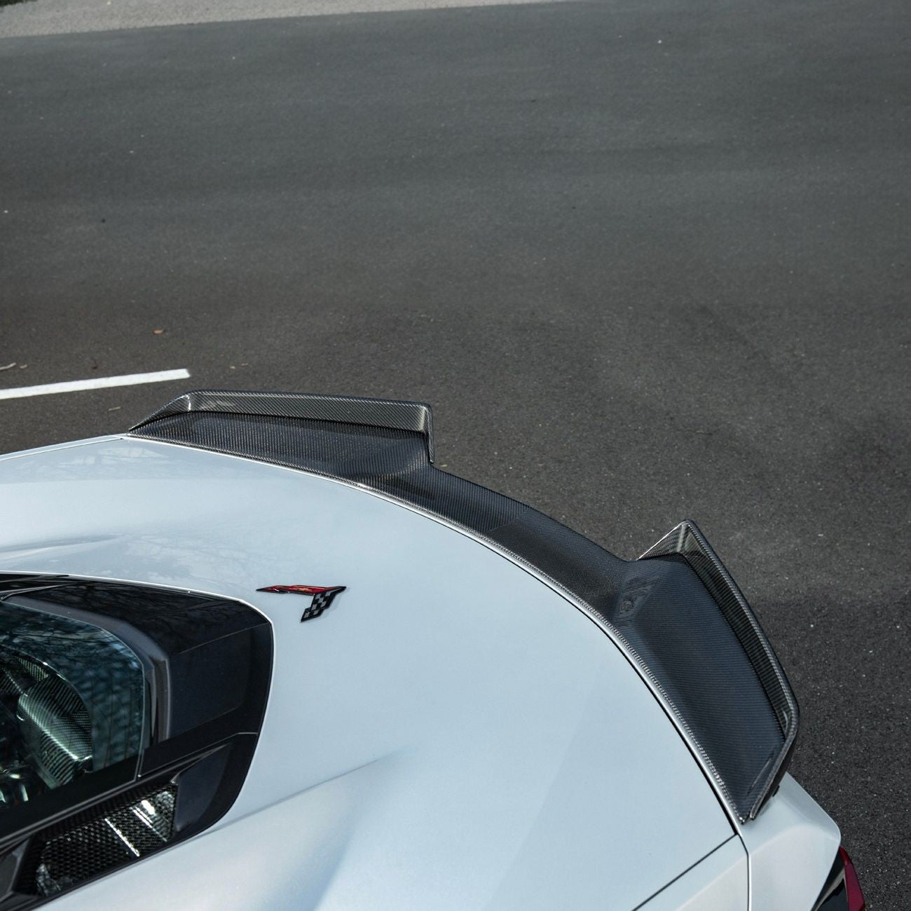 Corvette C8 Carbon Fiber Rear Wing Spoiler with Extended Winglets