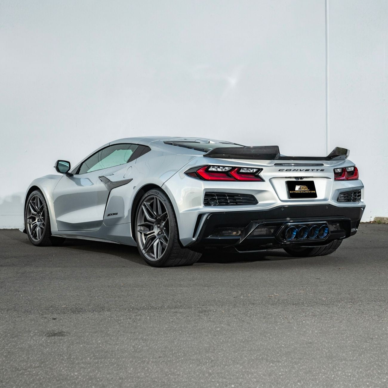 Corvette C8 Carbon Fiber Rear Wing Spoiler with Extended Winglets