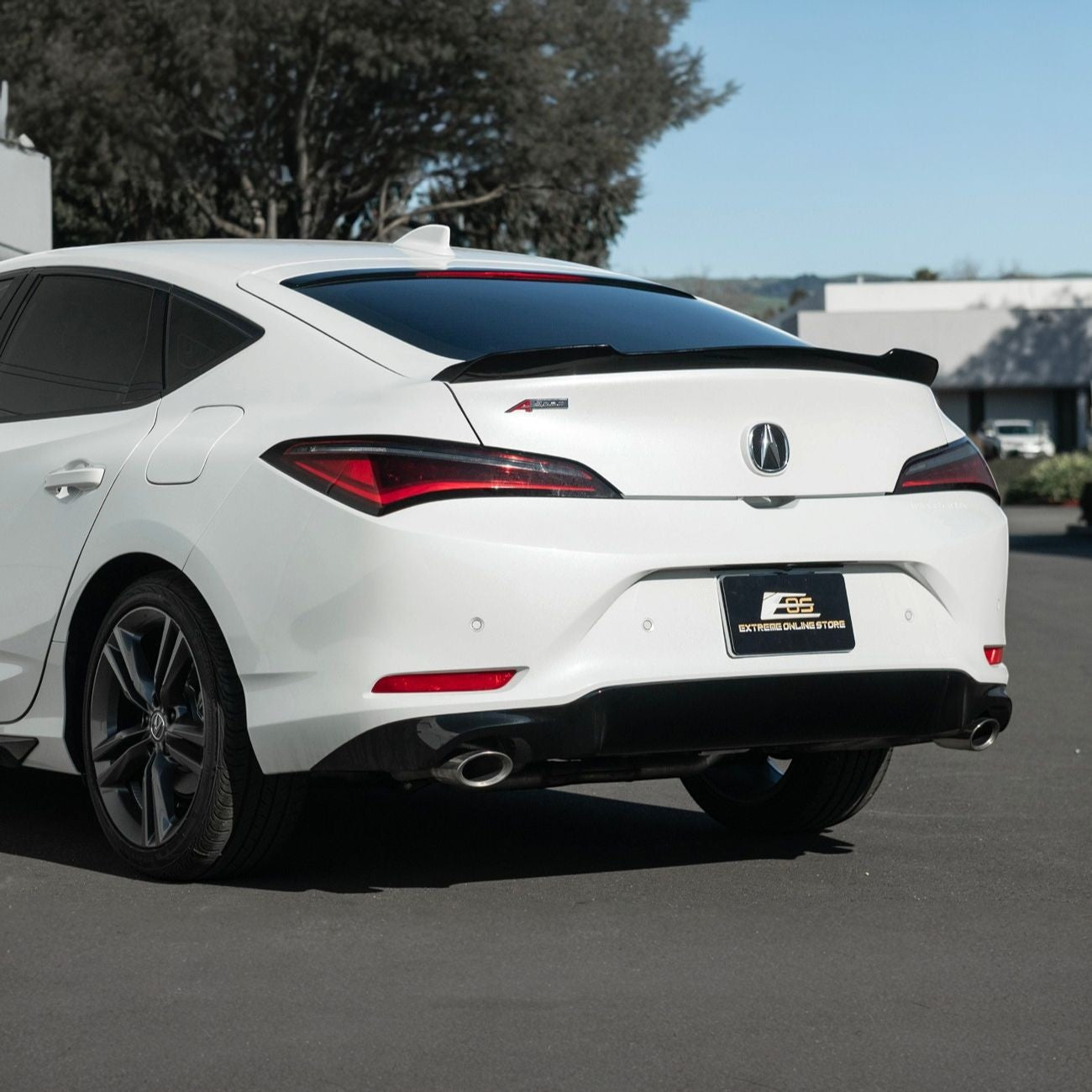 2023-Up Acura Integra Carbon Fiber Extended Style Glossy Black Rear Trunk Lid Wing Spoiler
