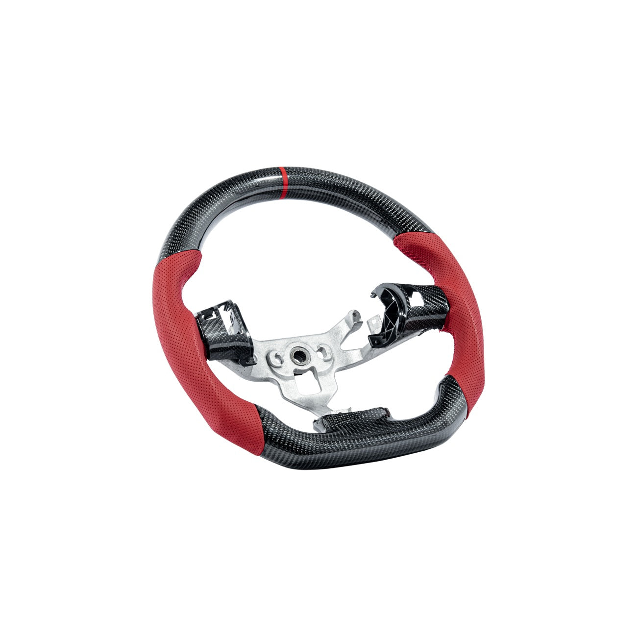 Corvette C6 Carbon Fiber Round Top Flat Bottom Steering Wheel & Control Covers