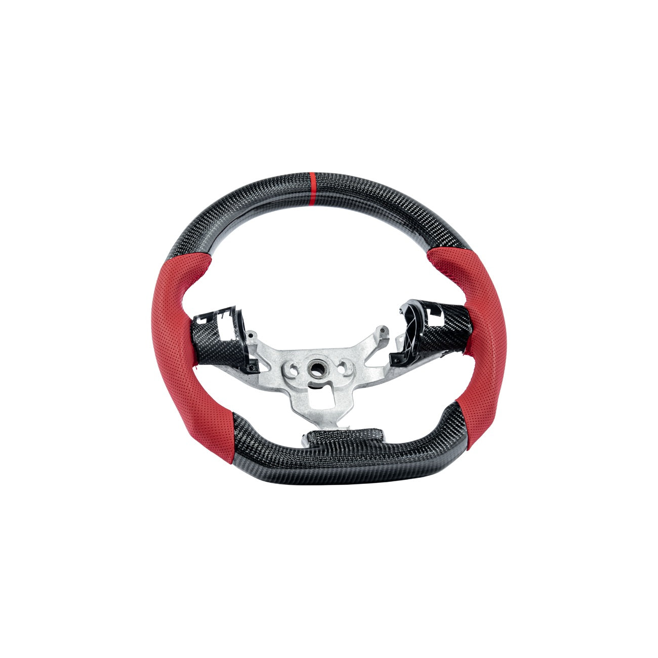 Corvette C6 Carbon Fiber Round Top Flat Bottom Steering Wheel & Control Covers