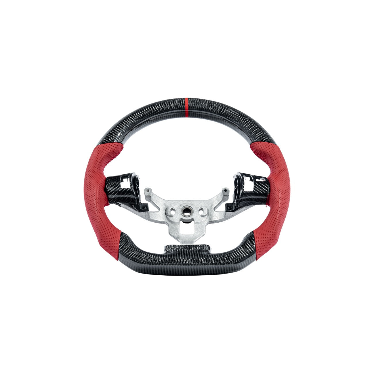 Corvette C6 Carbon Fiber Round Top Flat Bottom Steering Wheel & Control Covers
