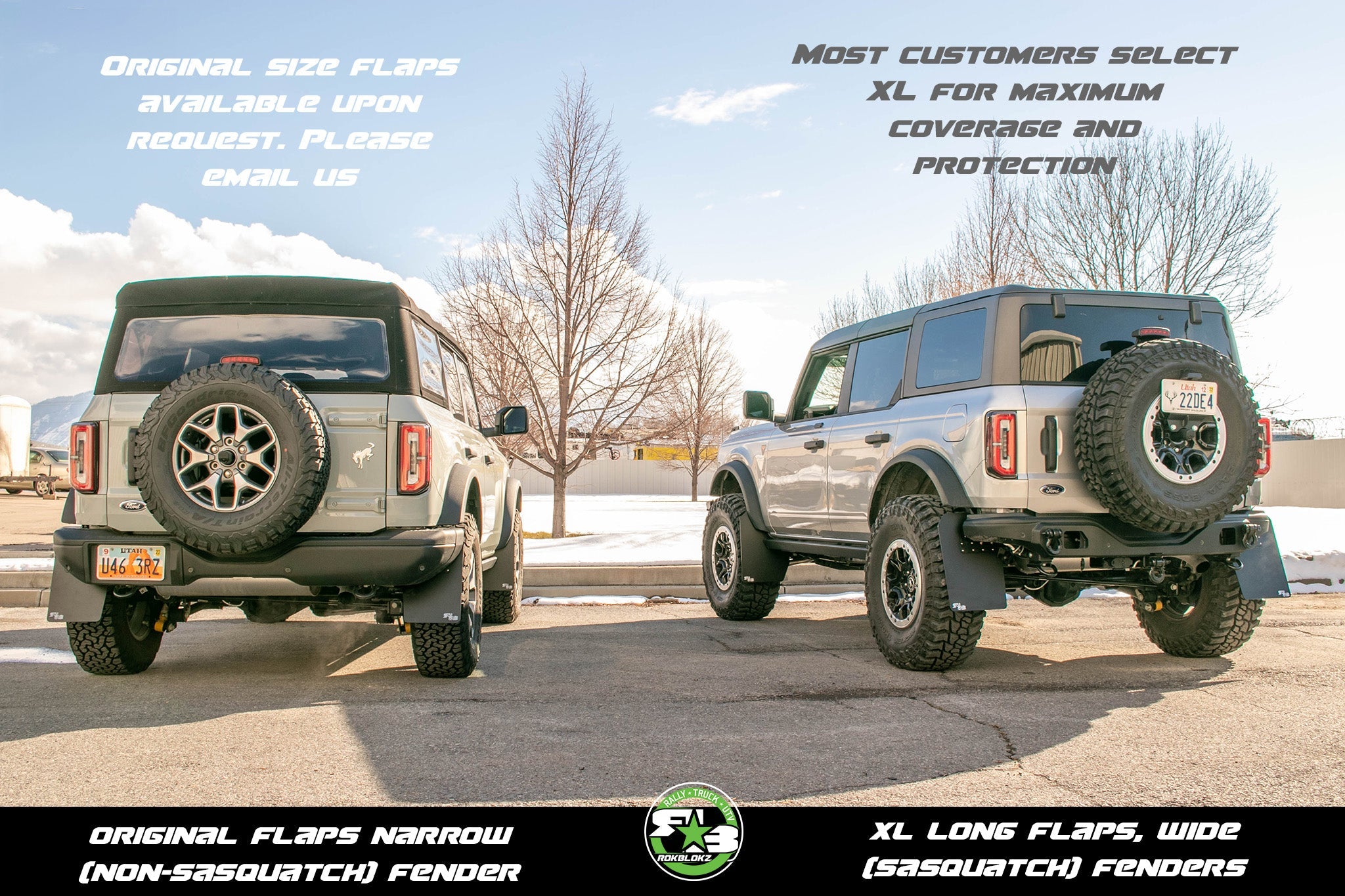 Ford Bronco Mud Flaps 2021+ - Quick Release - XL SIZE
