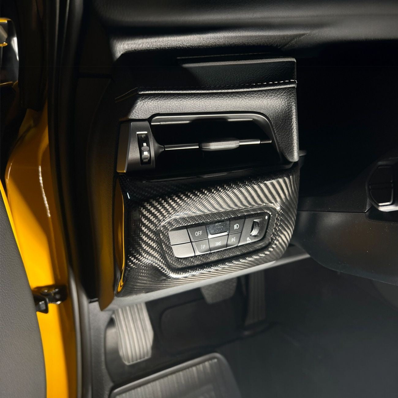 2020-Up Toyota Supra Carbon Fiber JDM Factory Style Headlight Switch Cover