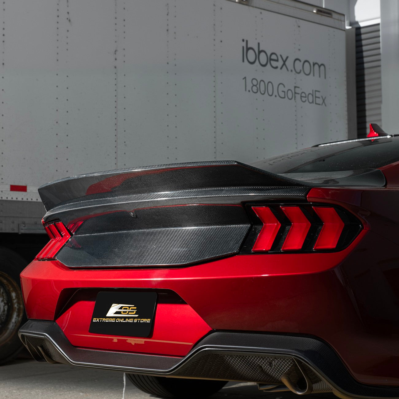 2024-Up Ford Mustang Carbon Fiber Replacement Rear Trunk with Integrated Ducktail Spoiler