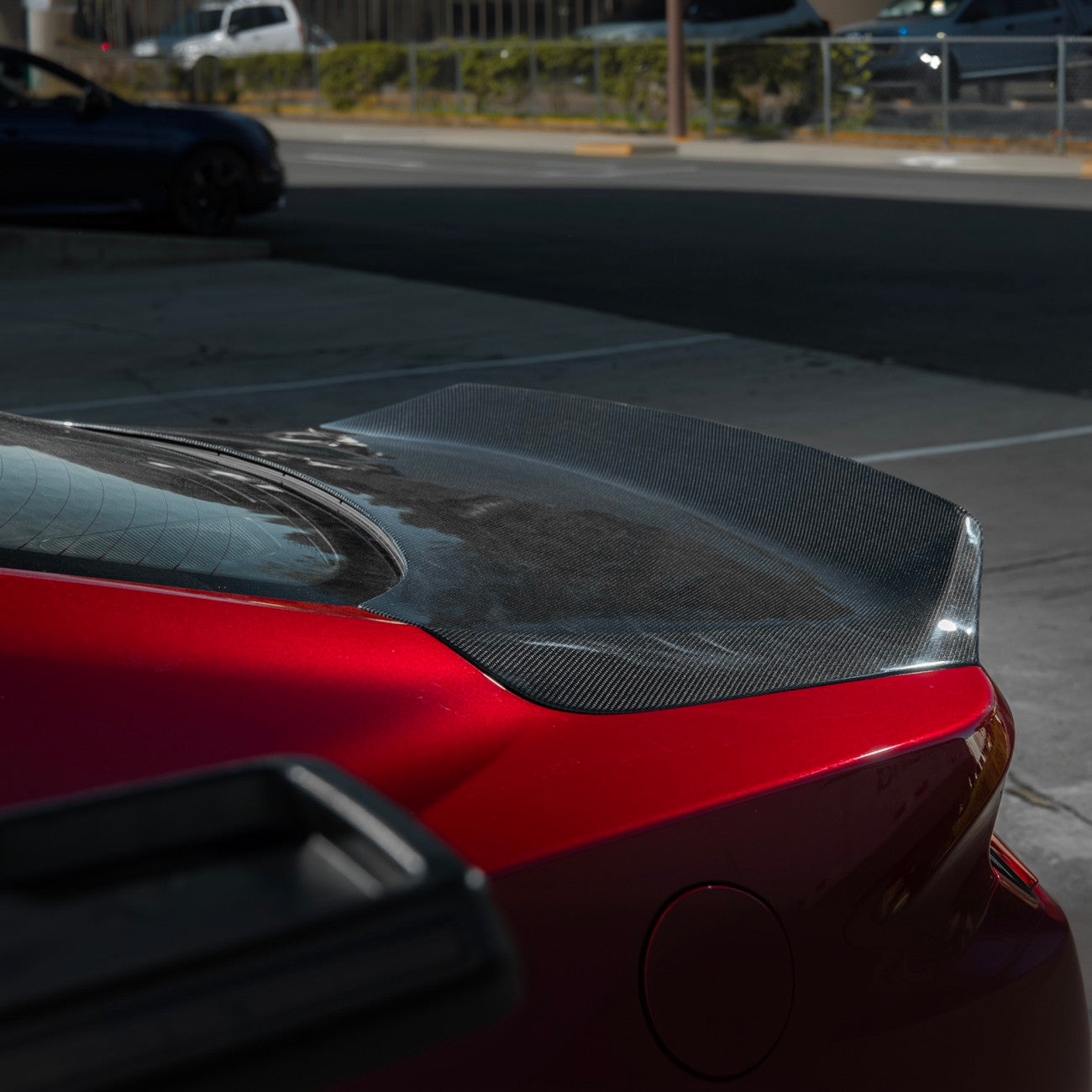 2024-Up Ford Mustang Carbon Fiber Replacement Rear Trunk with Integrated Ducktail Spoiler