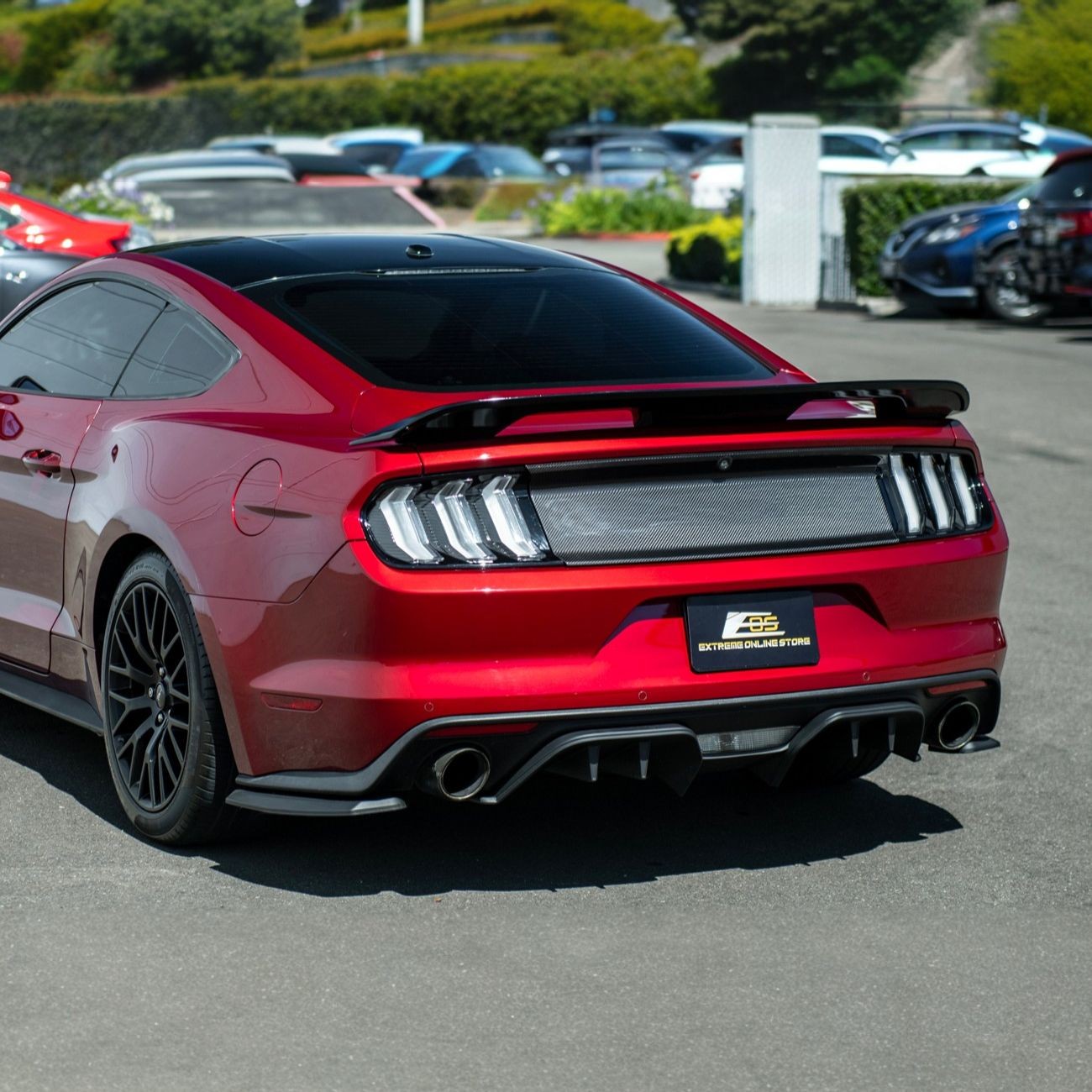 2015-2017 Ford Mustang Carbon Fiber Factory Style Rear Trunk Deck Lid Applique Panel Cover Overlay