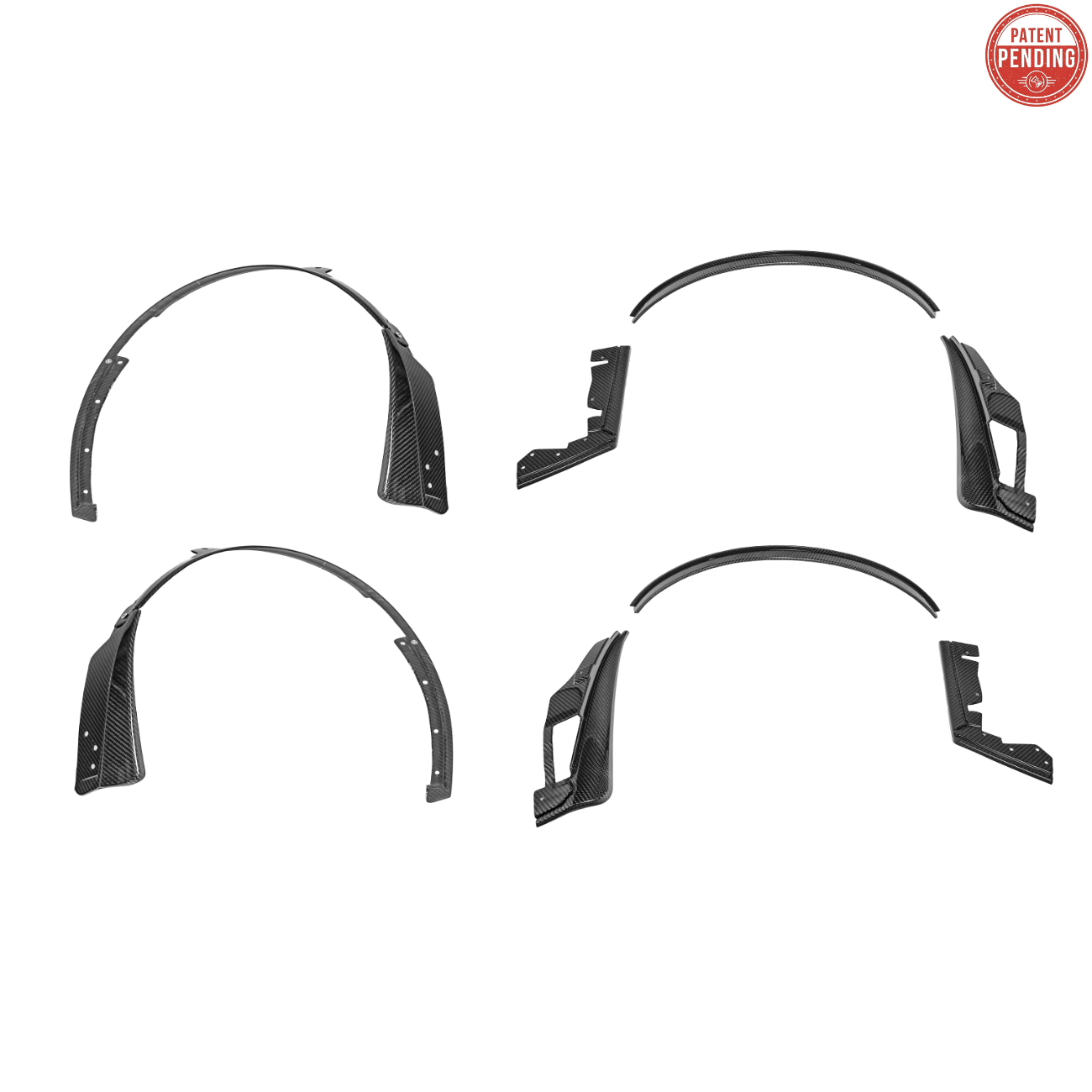 2024+ Ford Mustang DRY CARBON FIBER Fender Flares & Mud Flap
