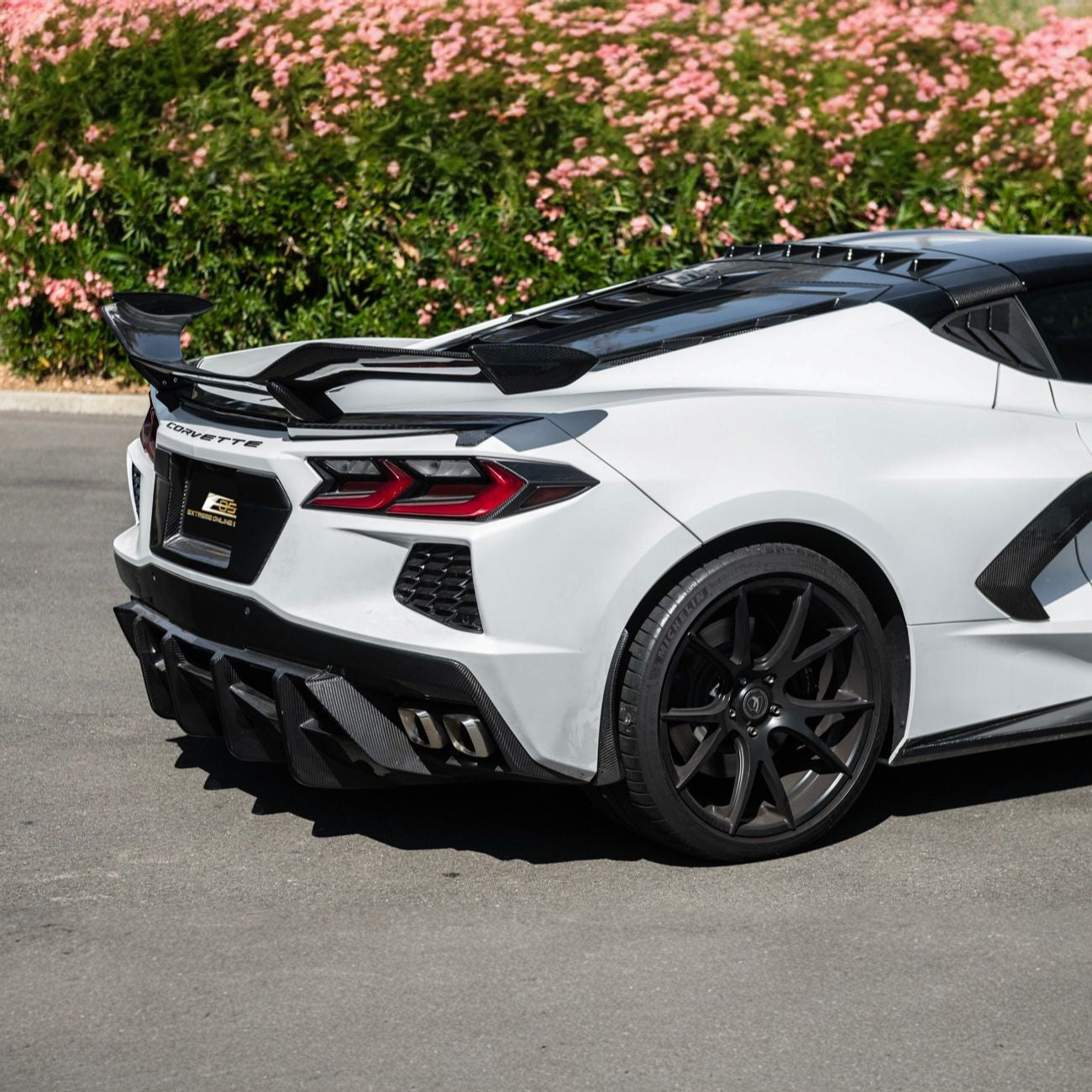 Corvette C8 Dry Carbon Fiber Rear Taillight Side Trim Panel Cover Overlays