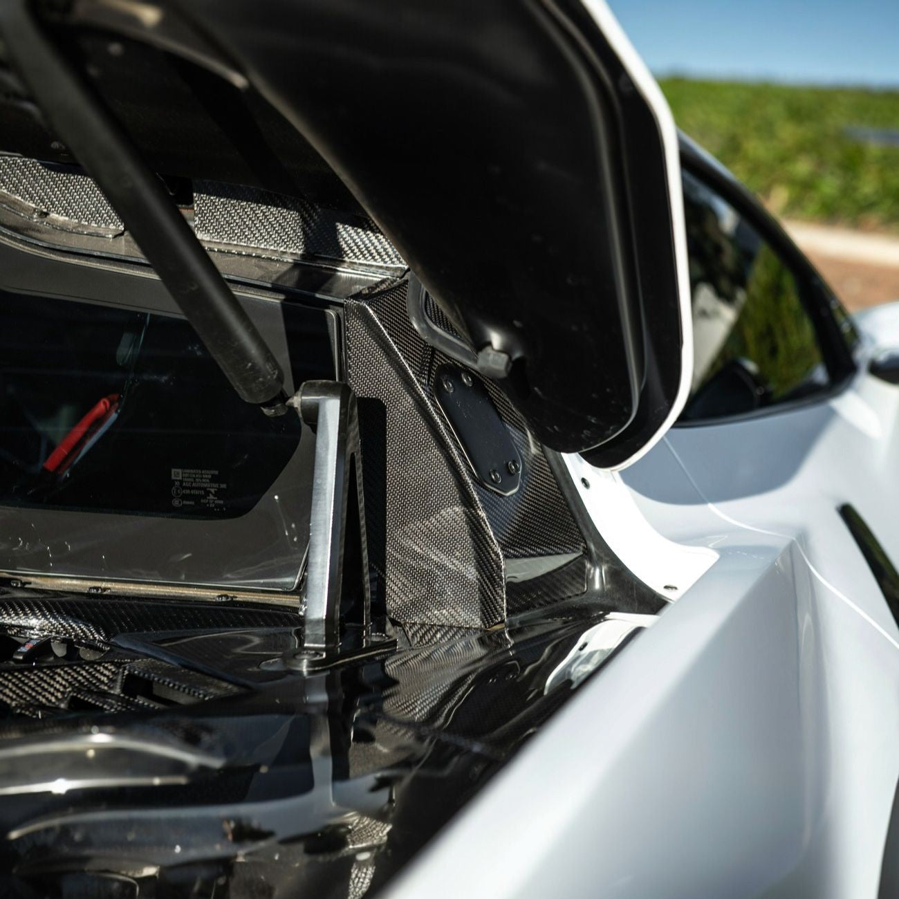 Corvette C8 Dry Carbon Fiber Rear Hatch Hinge Pillar Trim Cover Overlays