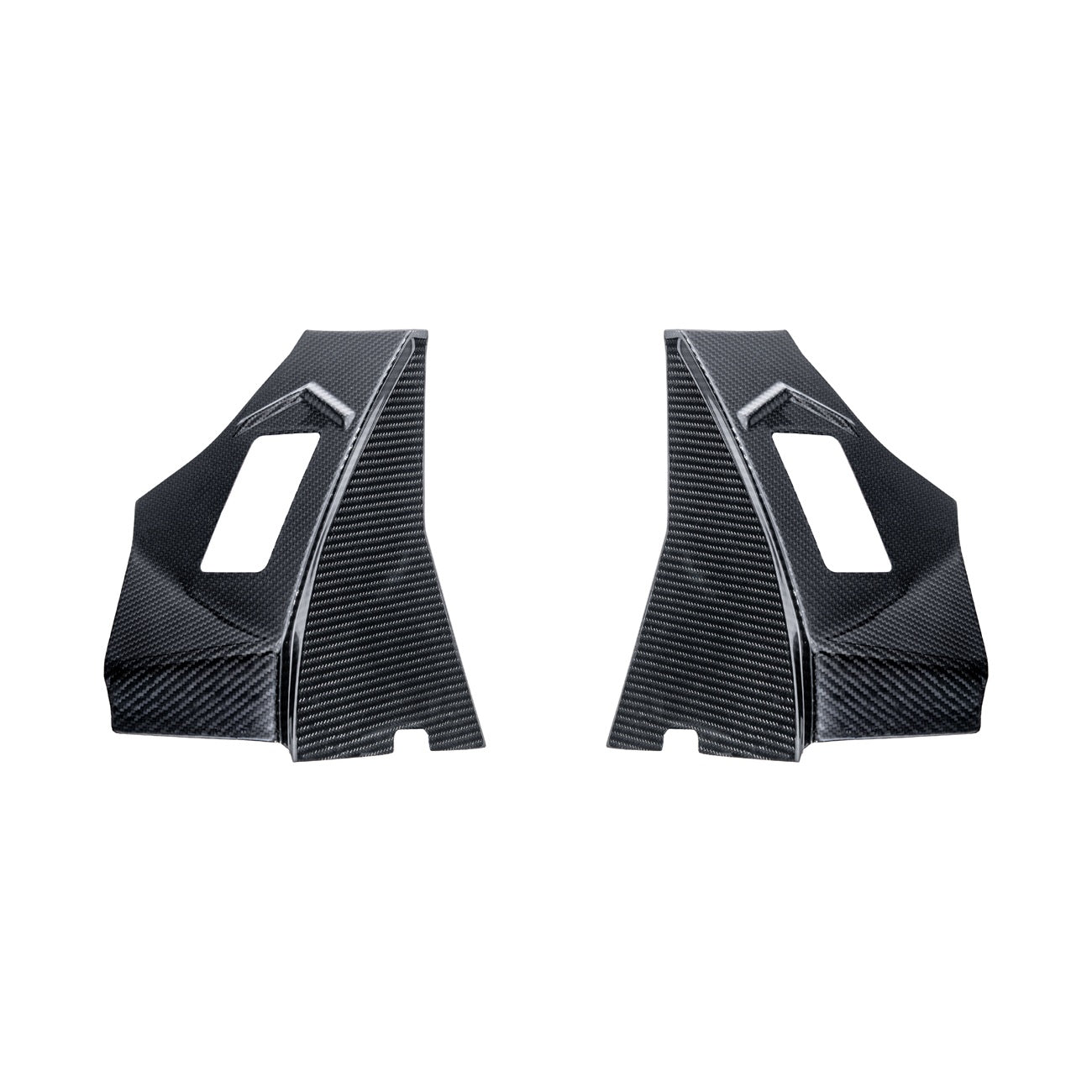 Corvette C8 Dry Carbon Fiber Rear Hatch Hinge Pillar Trim Cover Overlays