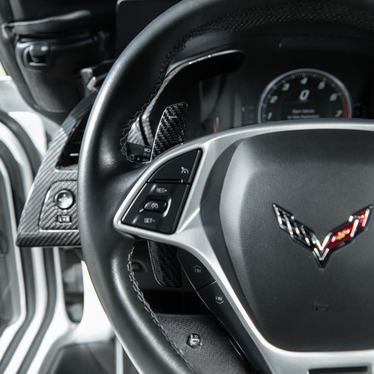 Corvette C7 Carbon Fiber Factory Extended Style Paddle Shifter Extensions
