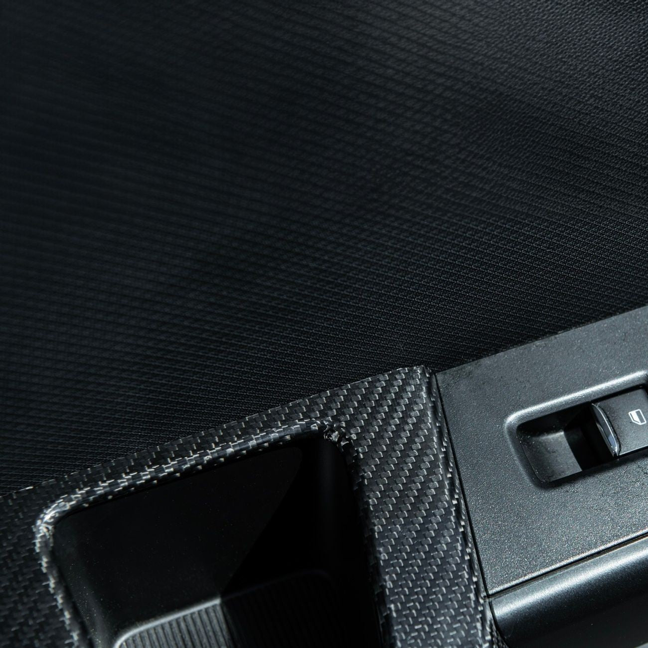 2021-2026 Ford F-150 / F-150 Lightning Dry Carbon Fiber Rear Door Side Storage Cup Holder Cover Overlays