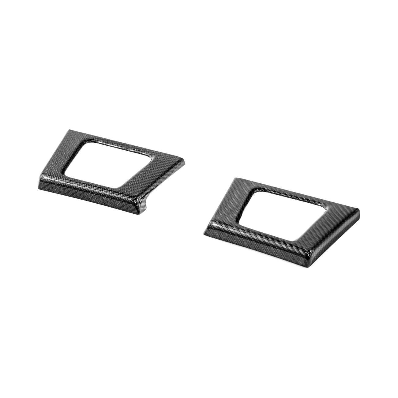 2021-2026 Ford F-150 / F-150 Lightning Dry Carbon Fiber Rear Door Side Storage Cup Holder Cover Overlays