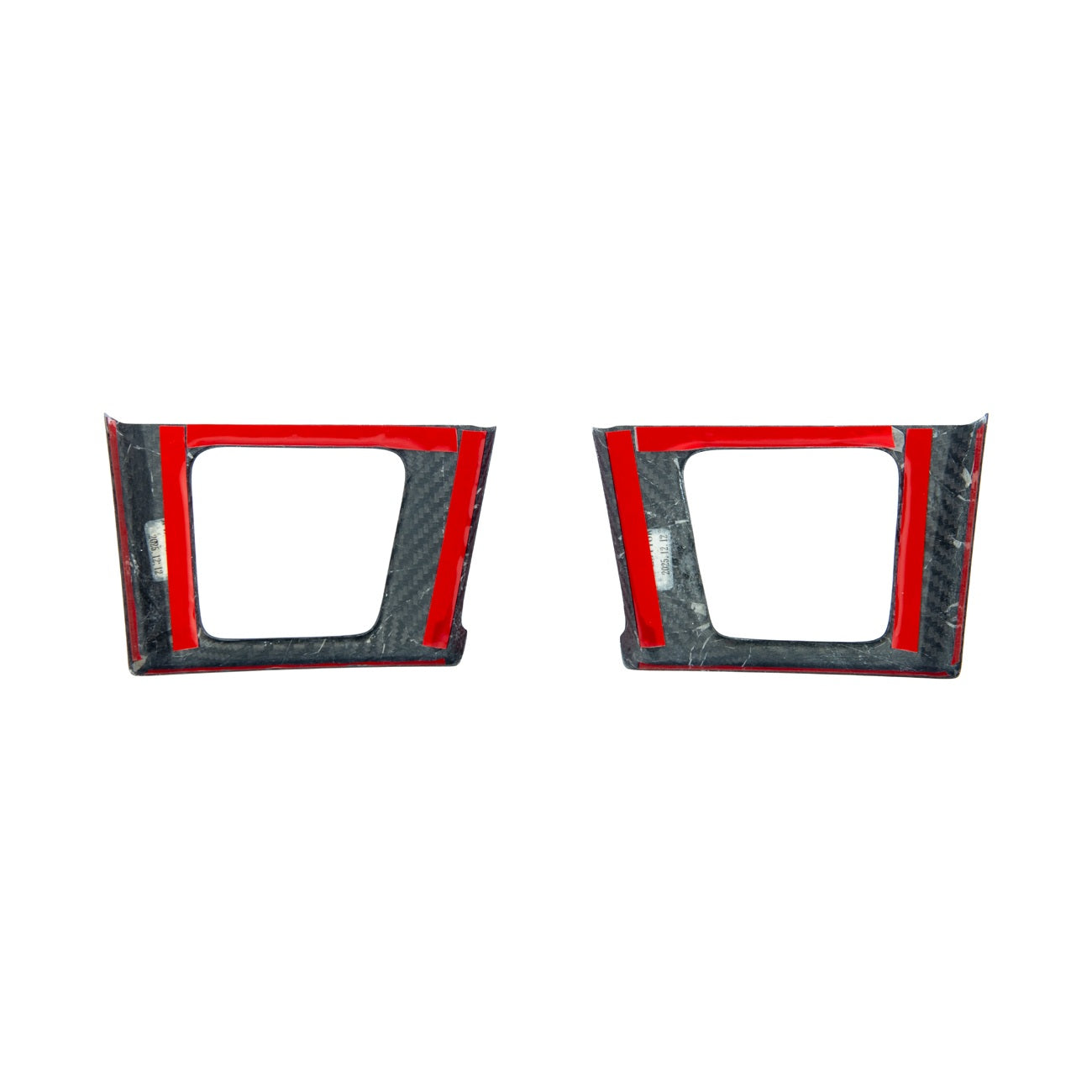 2021-2026 Ford F-150 / F-150 Lightning Dry Carbon Fiber Rear Door Side Storage Cup Holder Cover Overlays