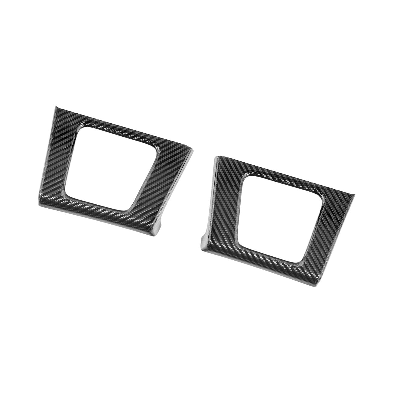 2021-2026 Ford F-150 / F-150 Lightning Dry Carbon Fiber Rear Door Side Storage Cup Holder Cover Overlays