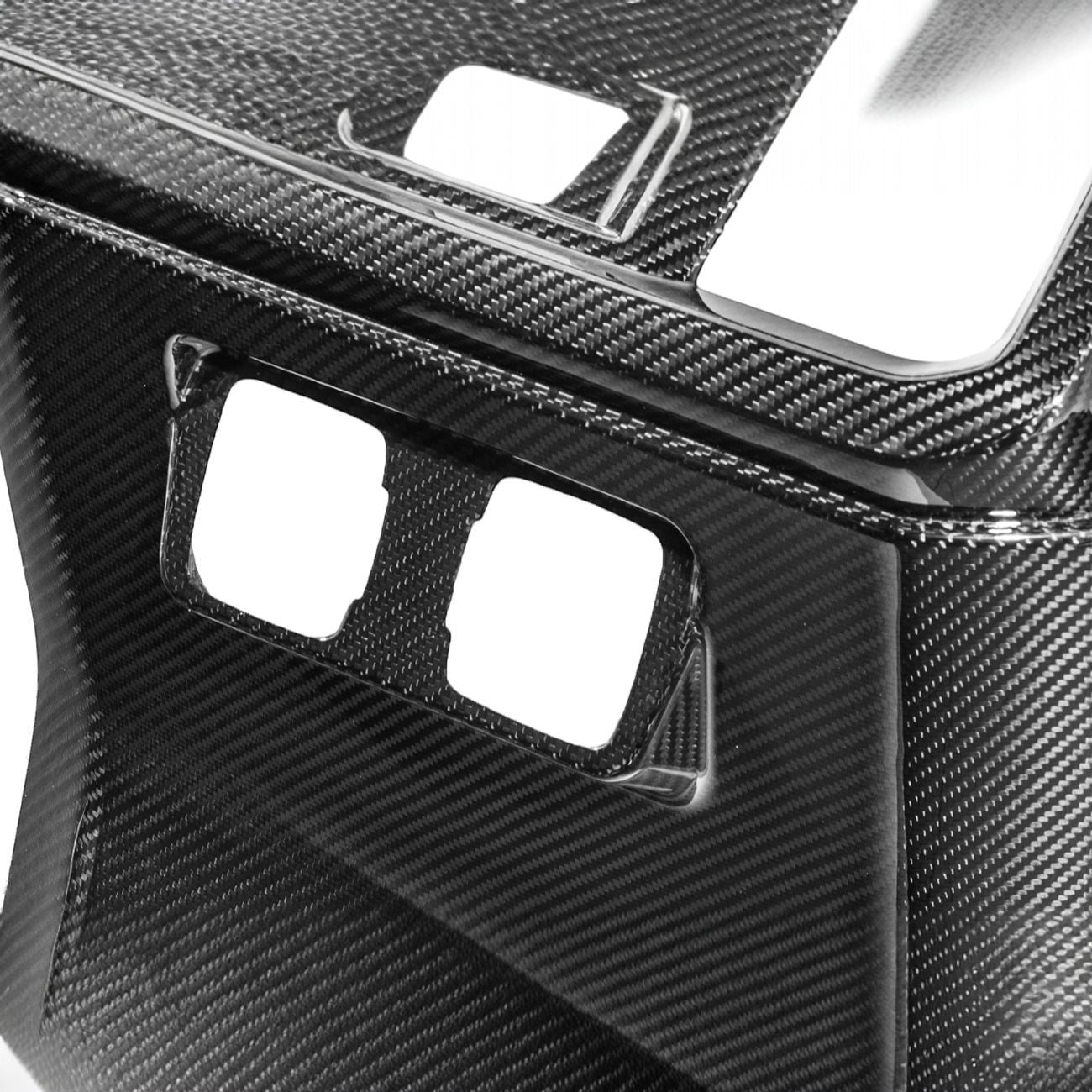 2021-Up Ford F-150 Dry Carbon Fiber Center Console Rear AC Outlet Anti-Kick Panel Cover Overlay