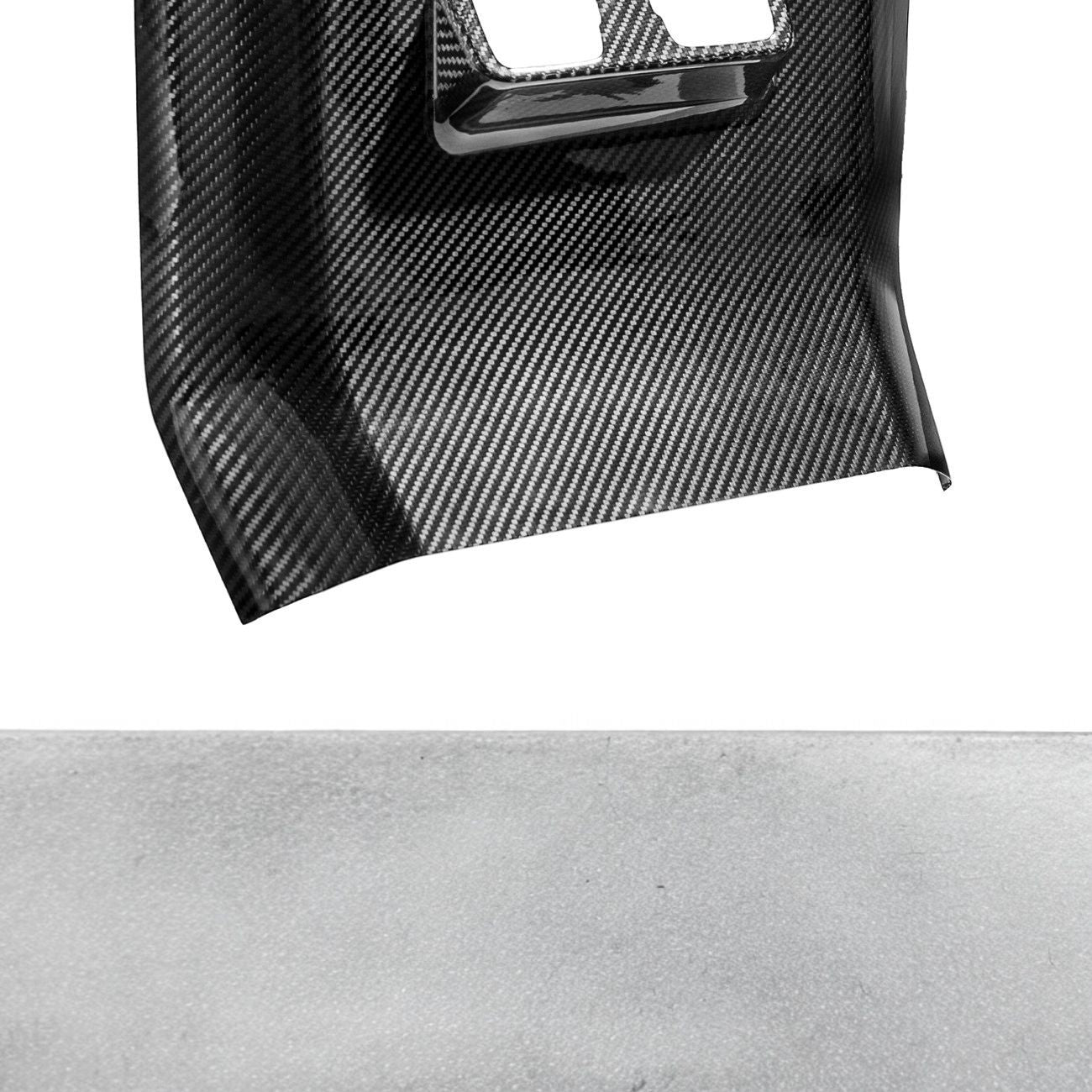 2021-Up Ford F-150 Dry Carbon Fiber Center Console Rear AC Outlet Anti-Kick Panel Cover Overlay
