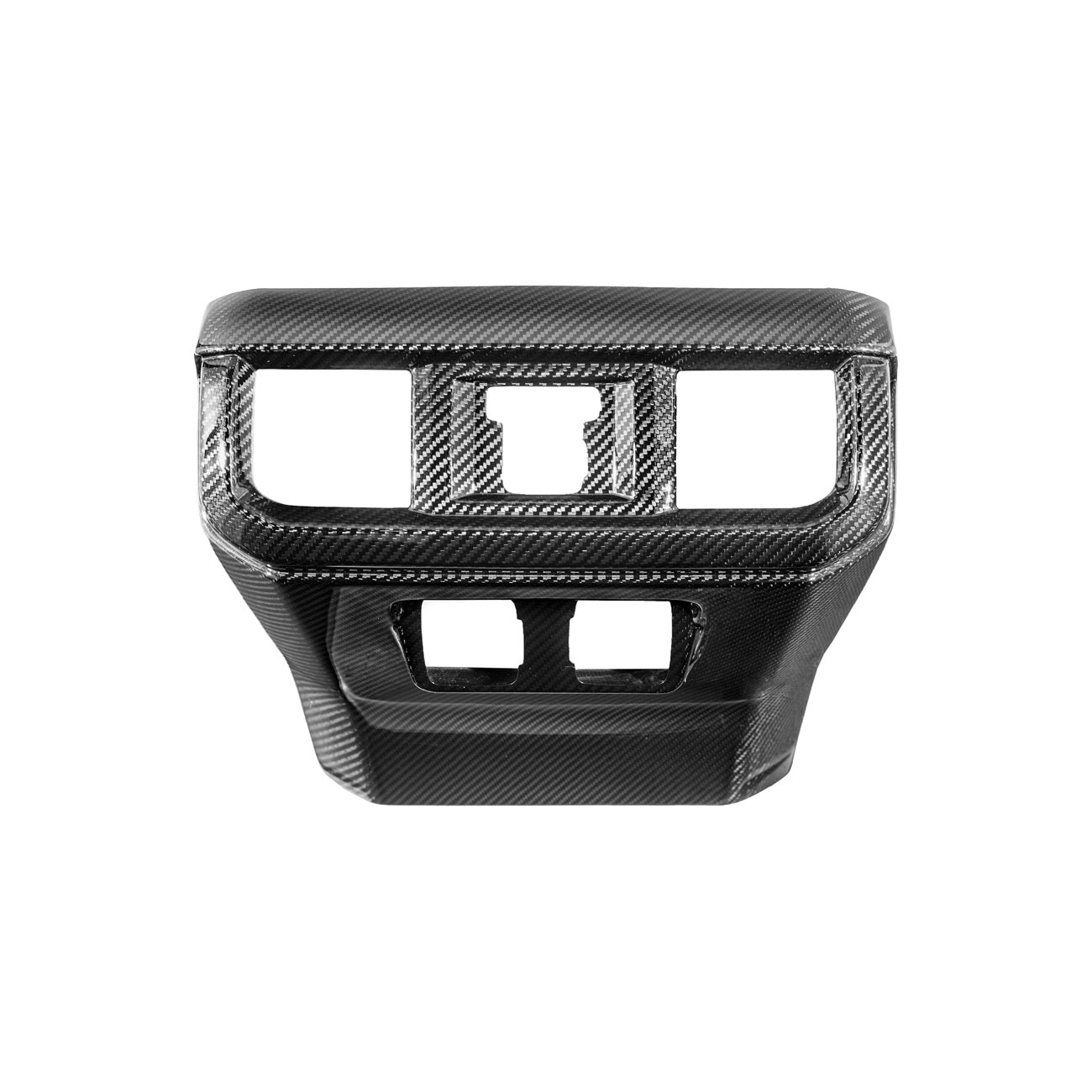 2021-Up Ford F-150 Dry Carbon Fiber Center Console Rear AC Outlet Anti-Kick Panel Cover Overlay