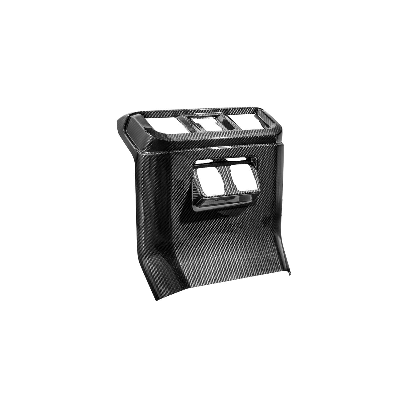 2021-Up Ford F-150 Dry Carbon Fiber Center Console Rear AC Outlet Anti-Kick Panel Cover Overlay