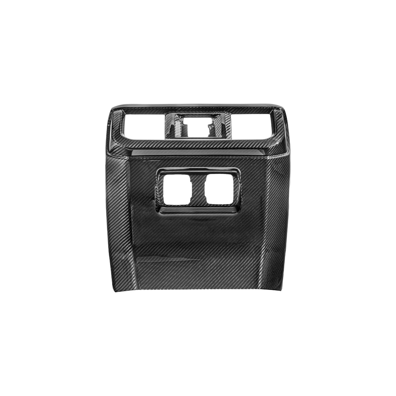 2021-Up Ford F-150 Dry Carbon Fiber Center Console Rear AC Outlet Anti-Kick Panel Cover Overlay