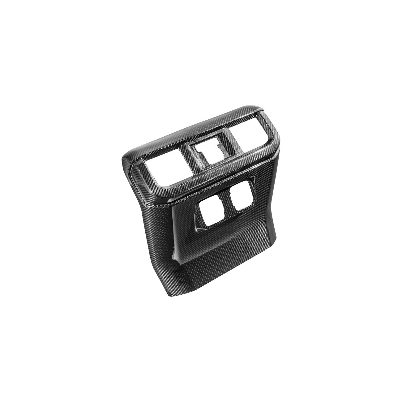 2021-Up Ford F-150 Dry Carbon Fiber Center Console Rear AC Outlet Anti-Kick Panel Cover Overlay